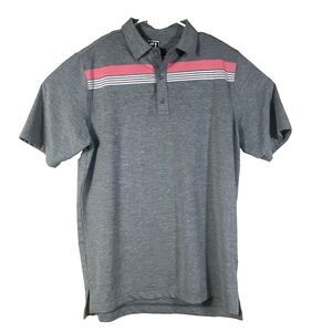 FJ Footjoy Golf Polo Shirt Men’s Large Athletic Fit Heathered Grey  Poly Spandex